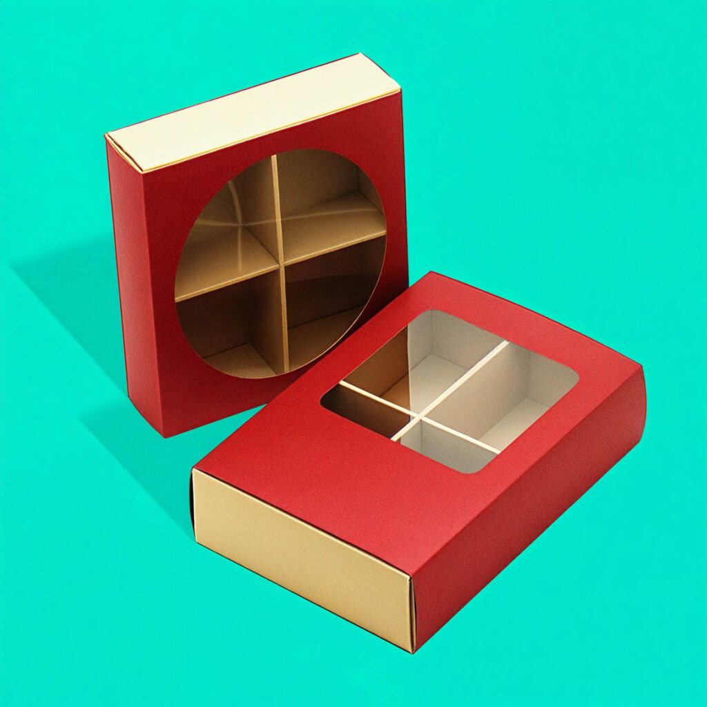 Квадратные коробки с окном